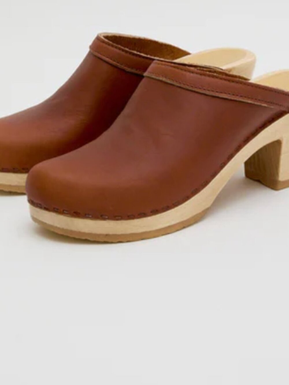 No. 6 Old School high heel Wooden Clogs Bourbon leather size 40 $320 new